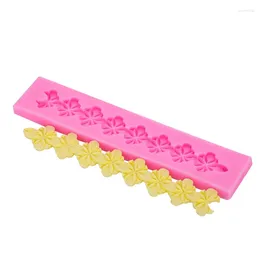 Baking Moulds Four-Leaf Clover Long Flower Surrounding Border Silicone Mould Fondant Cake Chocolate Pastry Decoration Mould 15-1244