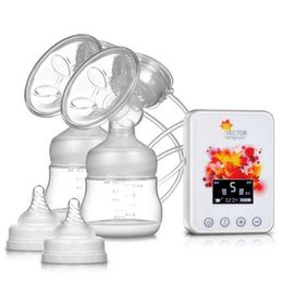 Breastpumps Dual electric breast pump USB charging for strong nipple suction with baby bottle free of bisphenol A Q240514