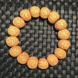 Link Bracelets Natural Stump Crafts Peach Pit Grinding Plate Bracelet Rosary Beads Wild Small Walnut Men And Women Accessories Wholesa