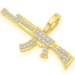 Hot Selling 14K Gold Hip Hop GIA Certified Real Diamond Ak47 Subhine Gun For Men Classic Design Pendant Jewelry