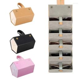 Bags Jewelry Pouches Bags MultiPurpose Sunglasses Storage Box 5 Slots Portable Glasses Case Foldable Various Packaging Boxes Wynn22