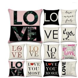 Pillow Nordic Red And Black Cover 45 45cm Love Couple Decorative Pillows Home Decoration Throw Pillowcase