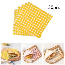 Baking Tools 50pcs Food Grade Wrappers Oil Paper Packaging Sandwich Hamburger Fries Cute