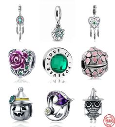 925 Silver Fit Charm 925 Bracelet New blue green dreamcatcher owl starfish diy charms set Pendant DIY Fine Beads Jewelry8937580