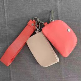 Fashion Nylon dual pouch wristlet clutch bag keychain wallets womens Luxury cardholder zip wallet coin purses Designer mens Portable key pouch pocket card holders