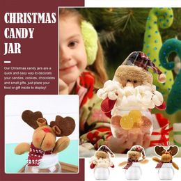 Gift Wrap Santa Claus Snowman Candy Jar Empty Chocolate Cookie Christmas DIY Favours Kids Party Box Bottle Storage Year B9Q6