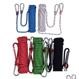 Climbing Ropes 10/20M Professional Rock Rope Trekking Hiking Accessories Floating 12Mm Diameter High Strength Cord Outdoor Tool Drop D Otypw