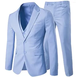 Men's Suits Suit Jacket Pants 3 Pieces Sets / 2024 Fashion Men Business Dress Male Wedding Blazers Coat Trousers Waistcoat S-6XL