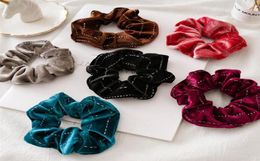 Hair Scrunchies Hairband Gold Velvet Women Headband Elastic Hair Tie Ropes Girl Ponytail Holder Fashion Hair Accessories 6 Colours 3151849