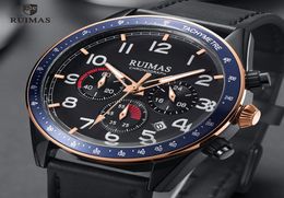 RUIMAS Mens Army Sports Watches Top Brand Luxury Leather Strap Wristwatch Man Luminous Chronograph Watch Relogios Masculino 5746994092