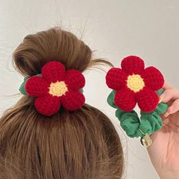 Party Favour Knitted Flower Headband Fabric Pig Large Intestine Hair Circle Internet Celebrity Cute Girl Ponytail Leather Band Headwear