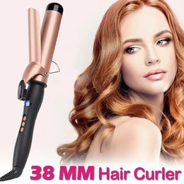 Curling Iron Professional Hair Curler Rechargeable Ceramic Styling Tools Negative Ion Care Roller Wand 38MM 240515