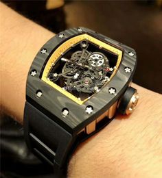 Sport Watch 055 Watch Skeleton Dial Swiss Automatic Sapphire Crystal NTPT Ceramic Case Rubber strap Seethrough case back8729553