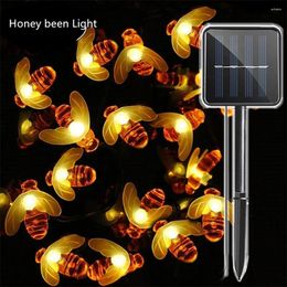 Party Decoration 7M Solar Lights String 30 Led Honey Bee Shape Powered Fairy For Outdoor Home Garden Fence Summer