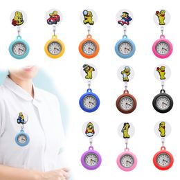 Pocket Watches Yellow Bear Ii Clip On Nursing Watch Fob Hang Medicine Clock Sile Lapel Nurse With Second Hand Womens Drop Delivery Otk09