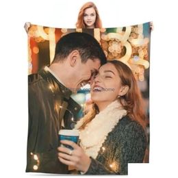 Customise Blankets Customizable Blanket Sister Customised With Pos Text Personalised Picture Collages Throw Gift For Men Valentines Da Dhysb