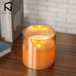 Scented Candle Flashing Flameless Candle Battery Powered LED Tea Light Night Light for Wedding Birthday Party Christmas Home Decoration WX
