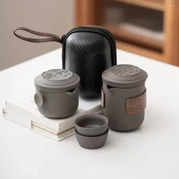 Teaware Sets Anti-rust Tea Set Portable Travel With High Temperature Resistant Ceramic Teacups Ideal For On-the-go Lovers