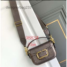 Vo Cowhide Shoulder Handwoven 2024 Designer Knitting Crossbody Woman Small Square New Vallenteno High-end Fashion Versatile Bag Bags Casual 31SO