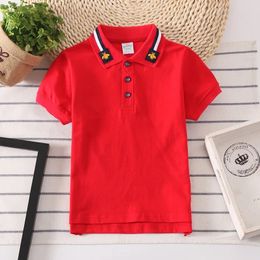 Summer Teen Polo Shirts for Boys Fashion Children Sports Tops Cotton Baby Breathable T Shirt 2-14 Years Kids Clothes 240515