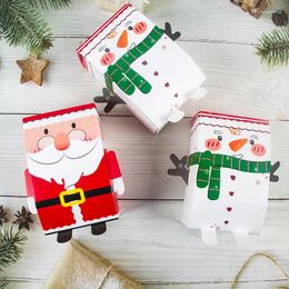 Gift Wrap 5pcs Christmas Candy Biscuit Cube Santa Claus Box DIY Cake For Party Decorating Supplies Decoration 2024 Navidad