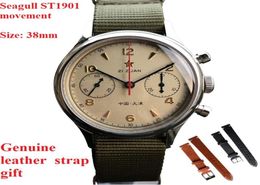 Chronograph Watch 1963 Seagull Movement Watches For Men Automatic Mechanical Luxury Casual Fashion 38mm Sapphire Wristwatches3096169