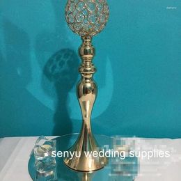 Party Decoration Style Elegant Wedding Event Gold Crystal Candle Holder Candelabra On Sale Senyu440
