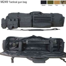 Bags Tactical Gun Bag Molle Military Hunting M249 Shooting Rifle Backpack Outdoor Gun Carrying Protection Case Hunting Accessorie W2202