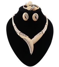 African Dubai Gold Colour Jewellery Nigerian Crystal Necklace Earrings Women Italian Bridal Jewellery Set Wedding Accessories3533941