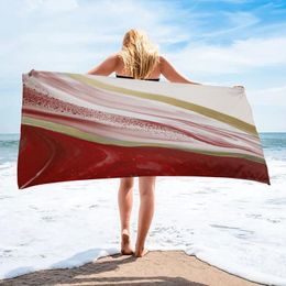 Towel Red Gradient Texture Marble Art Microfiber 31x51inch For Swimming Pool Beachfront Beach Quick Dry Sports Face