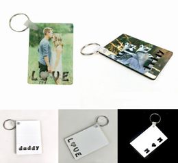 Sublimation Keychain LOVE mom daddy Key Chain Creative DIY Gift Party Favor Blank MDF Custom Keyrings5514130