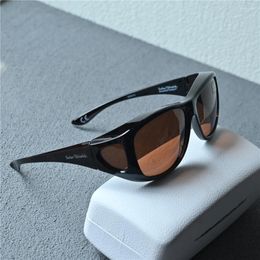 Sunglasses Evove Brown Clip Men Polarised Windproof Safety Goggles Male Driving Anti Glare Fit Over Spectacles Wrap Shades