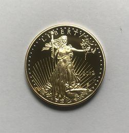 10 Pcs Non magnetic dom Eagle 2012 badge gold plated 326 mm commemorative American statue liberty drop acceptable co288E2060855