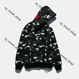 Designer Mens Women Hoodie Popular Shark Pattern Sportwear Camouflage Zip Up Hoodies High Quality Pure Cotton Bapessta Hoodie 666