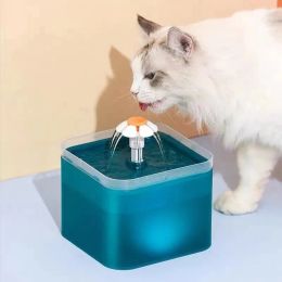 Feeders Cat Bowls Feeders 2L Capacity Automatic Water Fountain with LED Lighting Drinker USB Pet Dispenser Recirculate Filtring for Cats 2