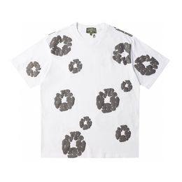 Men's Plus Tees & Polos Round T-shirt plus size neck embroidered and printed polar style summer wear with street pure cotton 3w2r111