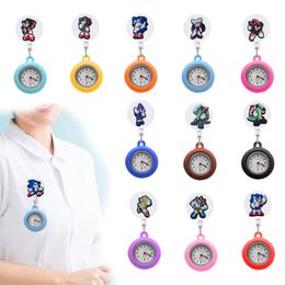 Pocket Watch Chain Sonic Clip Watches Lapel For Nurses Doctors Clip-On Hanging Fob Retractable Hospital Medical Workers Badge Reel On Otzcc