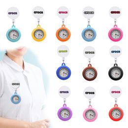 Other Home Decor Clog Letter Flower 8 Clip Pocket Watches Clip-On Lapel Hanging Nurses Watch For Doctors Nurse Women Hospital Medica Ot4Yr