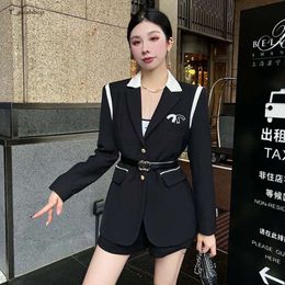 23SS Новая осень и зимний пиджак, соответствующий модной свободной корейской версии с Belt Classic Blazer Wersatile-118 213 104