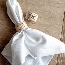 Party Decoration Personalized Wooden Napkin Ring Rustic Wedding Engagement Bridal Shower Bachelorette Hen Table Place Setting