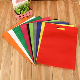 Shopping Bags 1PC Non-Woven Fabric Folding Bag Reusable Eco-friendly Portable Flat Pocket Storage Pouch Wholesale