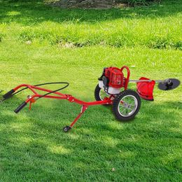 Lawn Mower 1800W manual push type grass cutting machine garden tools lawn mower trimming gasoline brush 49CC 2-strokeQ240514