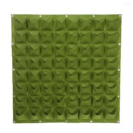 Bottles Flower Vertical Planting Bag Nonwoven Growth Pouch 64 Pockets Wall Hanging Gardening Planter - Black