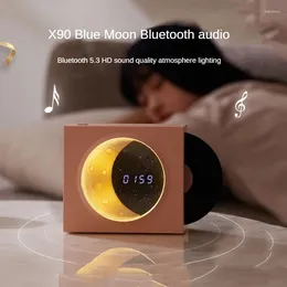 Table Lamps Vintage Vinyl Record Player Range Moon Bluetooth Speaker High Definition Sound Quality Charg Music Clock Starry Sky Light