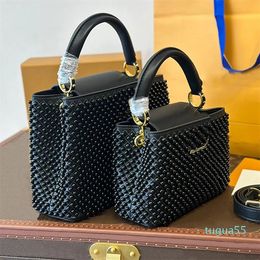 Pearls Designer Tote Bag Mini Treasure Bag Crossbody Bags Fashion Shoulder Bag Shimmering Trim Handbag Purse Gold Colour Hardware Internal