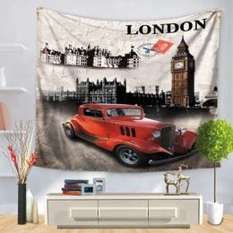 Tapestries Home Decorative Wall Hanging Carpet Tapestry Rectangle Bedspread Vintage Building Scenic London Ville Paris Pattern GT1248