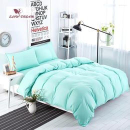 Bedding Sets SlowDream Solid Color Green Set Bed Linen Nordic Japan Style Sheet Pillowcase Bedspread Double Duvet Cover