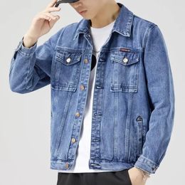 Mens Denim Jackets Vintage Classic Style Motor bicyle Winter Jacket Men Slim Stretch Cotton Casual Jeans Coats Male Spring 240428