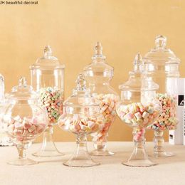 Storage Bottles Transparent Glass Candy Jar European-style Cute Creative Bottle With Lid Kitchen Cereal Dispenser