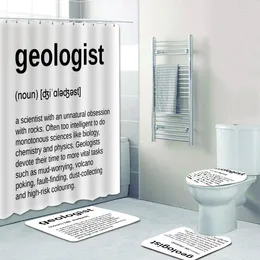 Shower Curtains Funny Geologist Definition Curtain Bathroom Set With Bath Rug For Toilet Waterproof Fabric Nerd Home Decor Gift